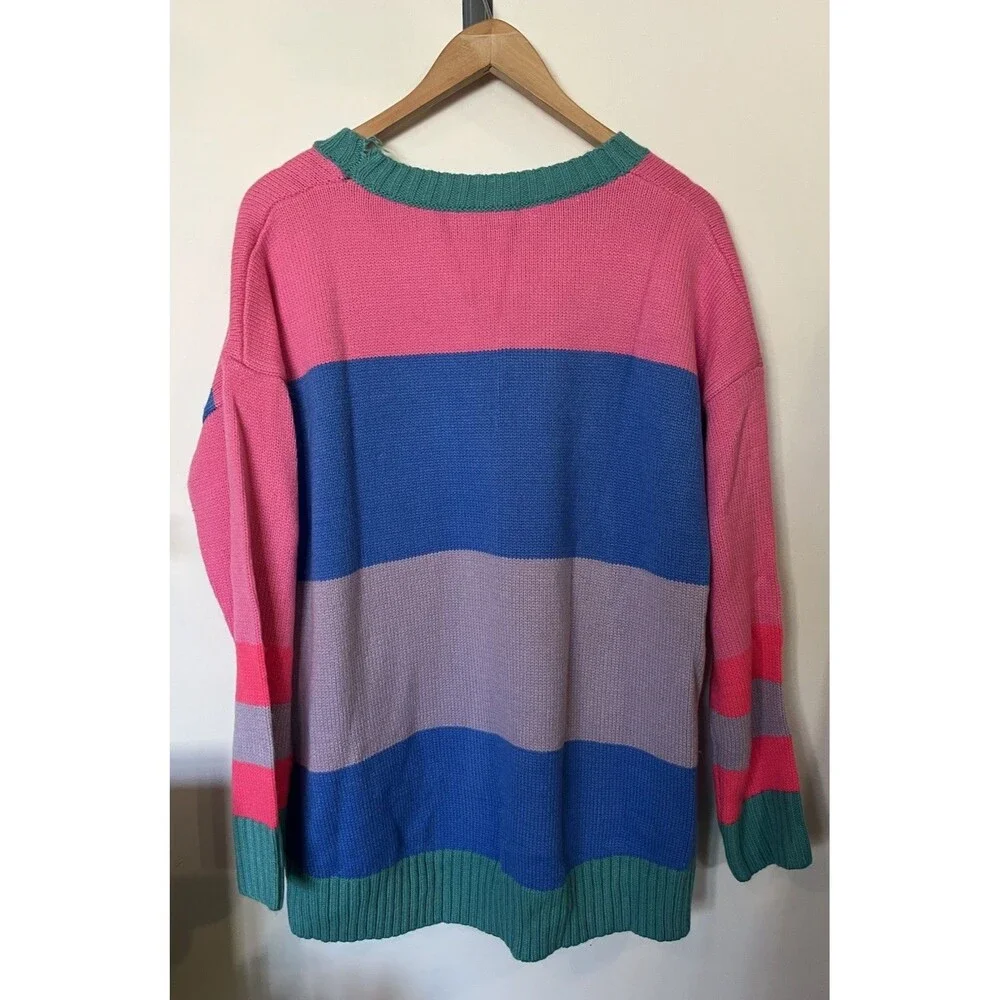 Show Me Your Mumu Pink Ski In Oversized Sweater Size L/XL